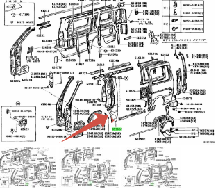 61302-26430 стойка передняя TOYOTA HIAC LH119 LH178 61302-26051