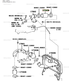 Патрубок интеркулера NEW Новая TOYOTA HIACE KZH116 1KZTE 17343-67010