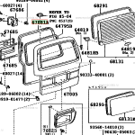67881-95J16 Уплотнительная задней двери NEW Новая TOYOTA HIACE 3L 2L 1KZTE 2RZFE